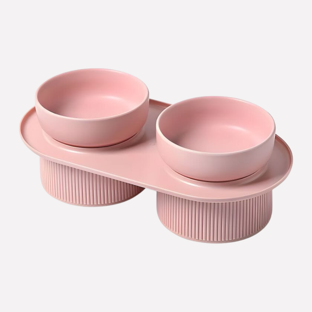 Elevated Ceramic Pet Bowl | Raised Cat & Dog Feeding Stand | Woofing Deals