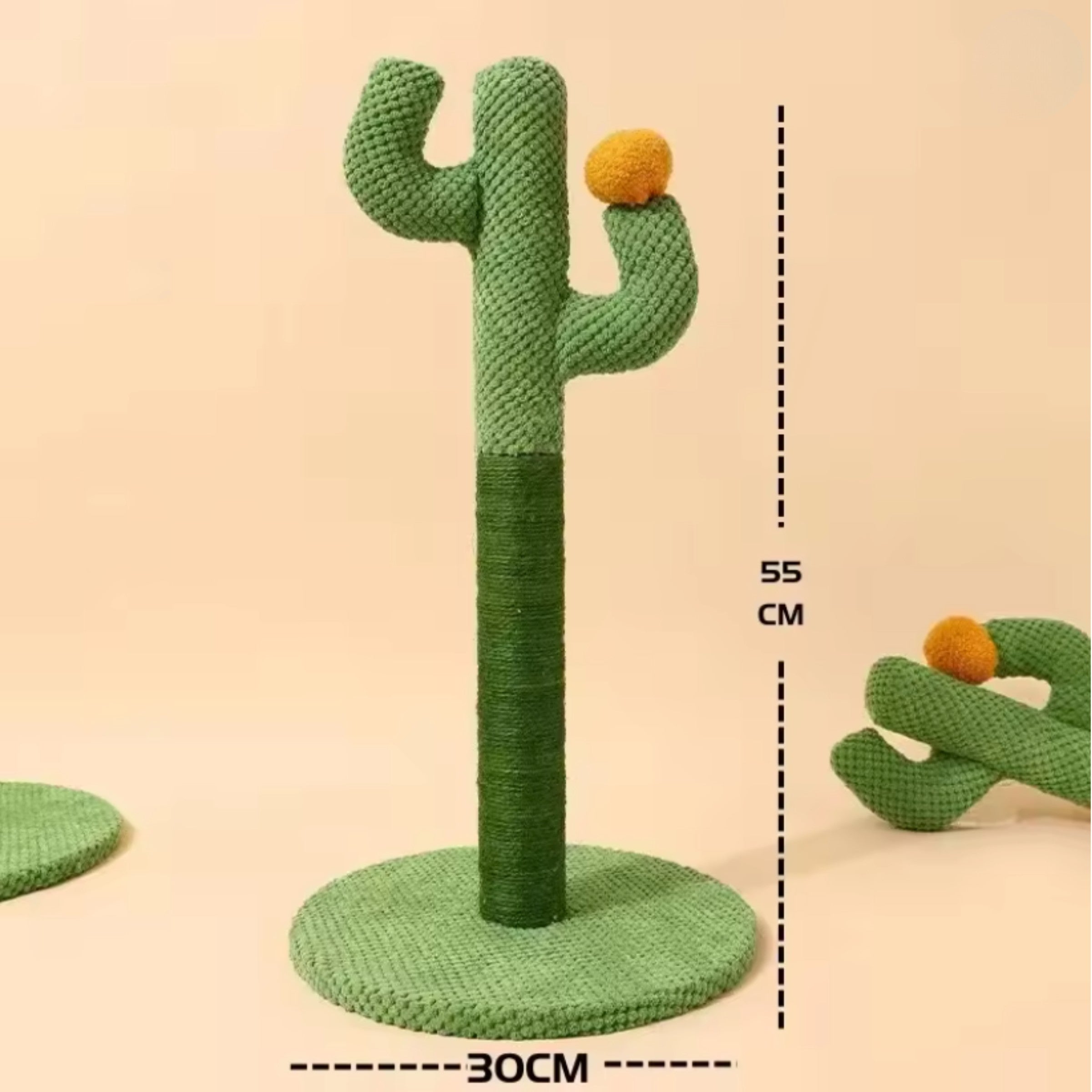 Cat Scratching Post | Sisal Cactus Design | Durable Rope, Stable Base for Indoor Cats | Woofing Deals
