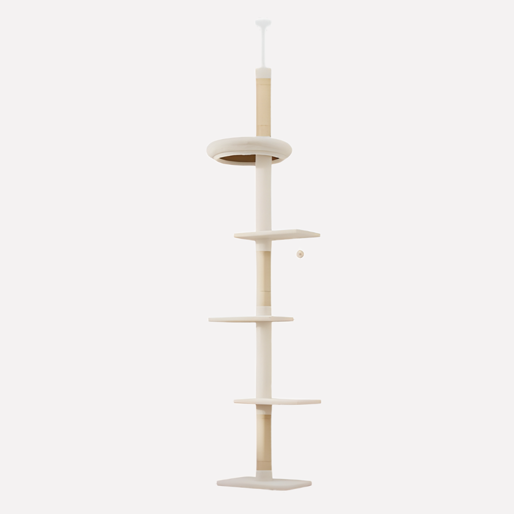 Floor-to-Ceiling Cat Tree | Adjustable Sisal Climbing Tower | Woofing Deals