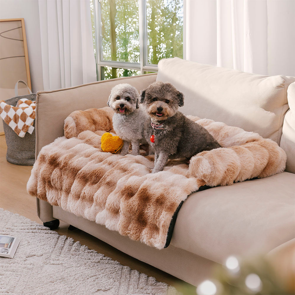 Fluffy Calming Dog Bed Sofa Protector | Plush Non-Slip Pet Mat | Woofing Deals