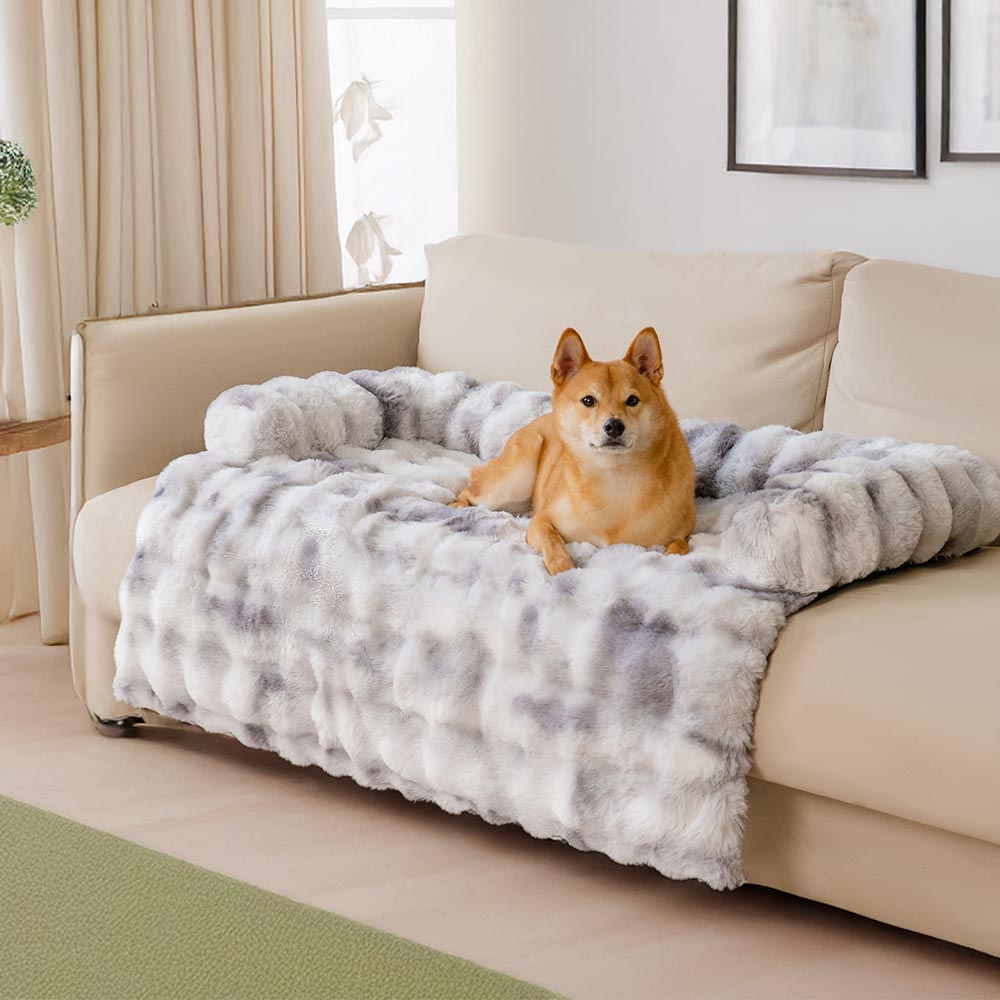 Fluffy Calming Dog Bed Sofa Protector | Plush Non-Slip Pet Mat | Woofing Deals