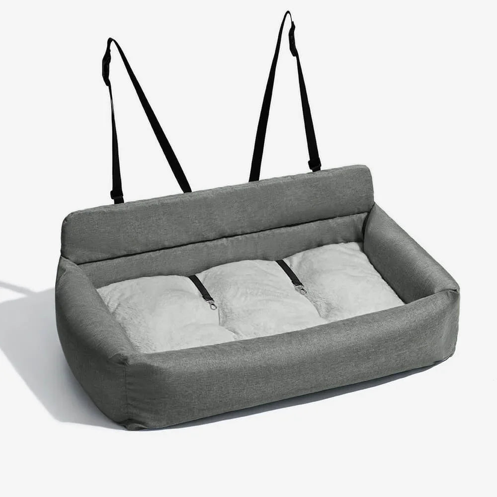 Dog Car Back Seat Bed | Washable Travel Bolster Seat Cover | Woofing Deals