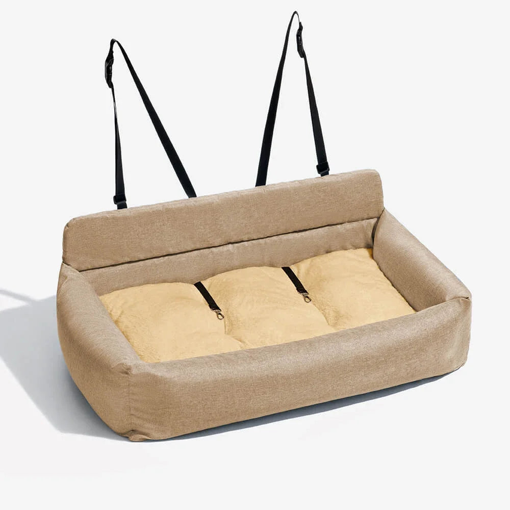 Dog Car Back Seat Bed | Washable Travel Bolster Seat Cover | Woofing Deals