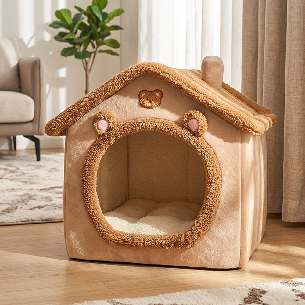 Foldable Dog House Bed | Soft Cushion Fabric | Portable Warm Kennel | Woofing Deals