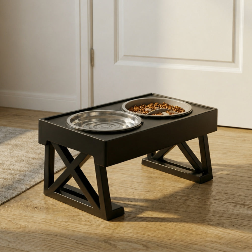 Adjustable Elevated Dog Bowl Stand | Slow Feeder | Healthier Eating Posture | Woofing Deals