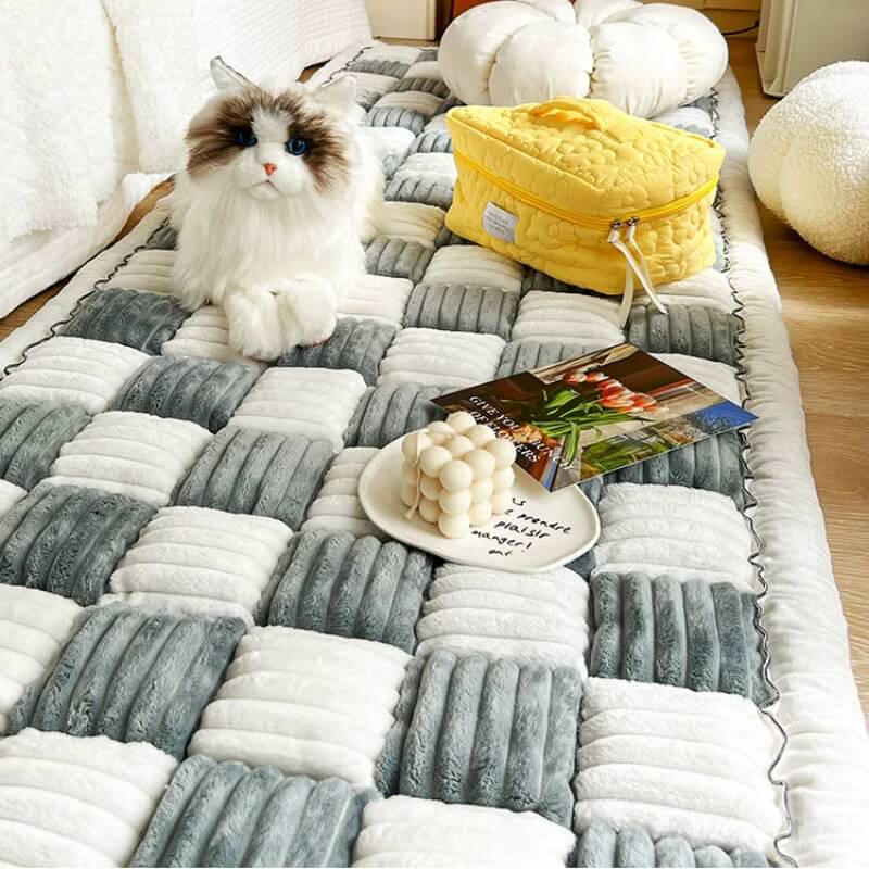 Floral Cotton Sofa Cover | Quilted Non-Slip Protective Couch Mat | Woofing Deals