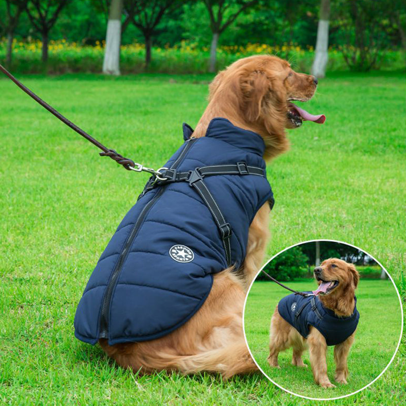 Waterproof Dog Jacket with Built-In Harness | Adjustable | Rain & Wind Protection | Sizes S–5XL | Woofing Deals
