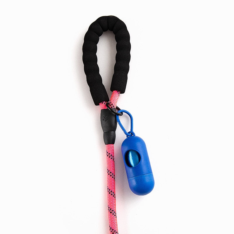 Reflective Dog Lead | Heavy Duty Nylon | Padded Handle | Double Handle Control for Strong Dogs | Woofing Deals