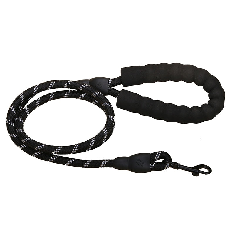 Reflective Dog Lead | Heavy Duty Nylon | Padded Handle | Double Handle Control for Strong Dogs | Woofing Deals