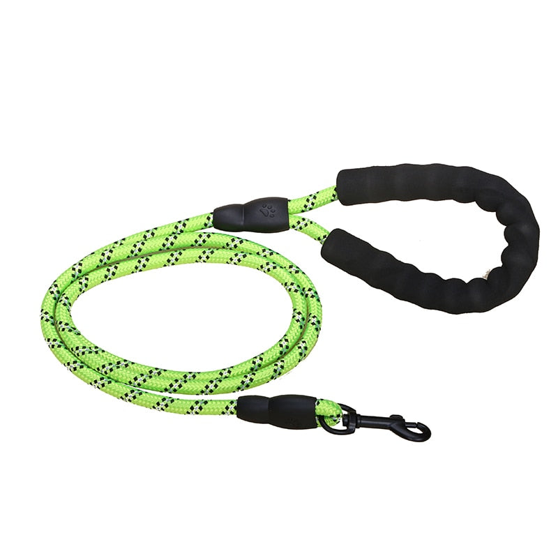 Reflective Dog Lead | Heavy Duty Nylon | Padded Handle | Double Handle Control for Strong Dogs | Woofing Deals