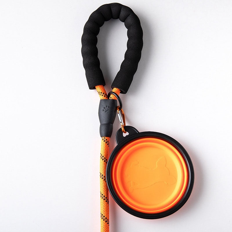 Reflective Dog Lead | Heavy Duty Nylon | Padded Handle | Double Handle Control for Strong Dogs | Woofing Deals