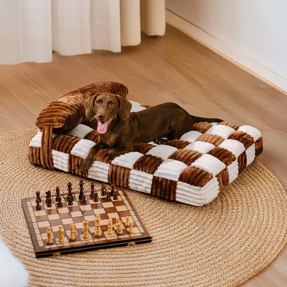 Orthopedic Dog Bed | Plush Cushion | Thick Washable Mattress with Pillow | Woofing Deals