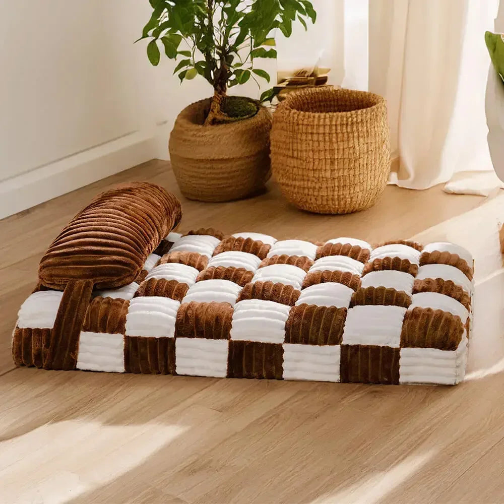 Orthopedic Dog Bed | Plush Cushion | Thick Washable Mattress with Pillow | Woofing Deals