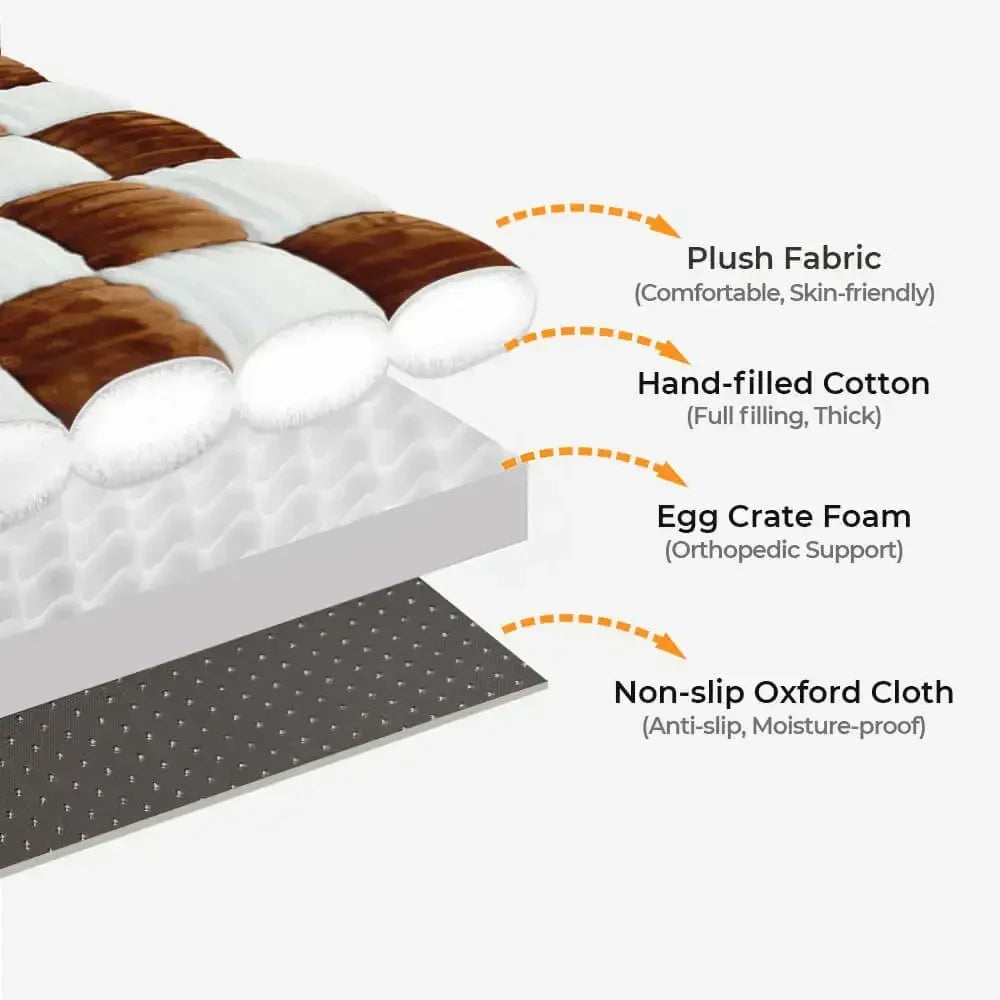 Orthopedic Dog Bed | Plush Cushion | Thick Washable Mattress with Pillow | Woofing Deals