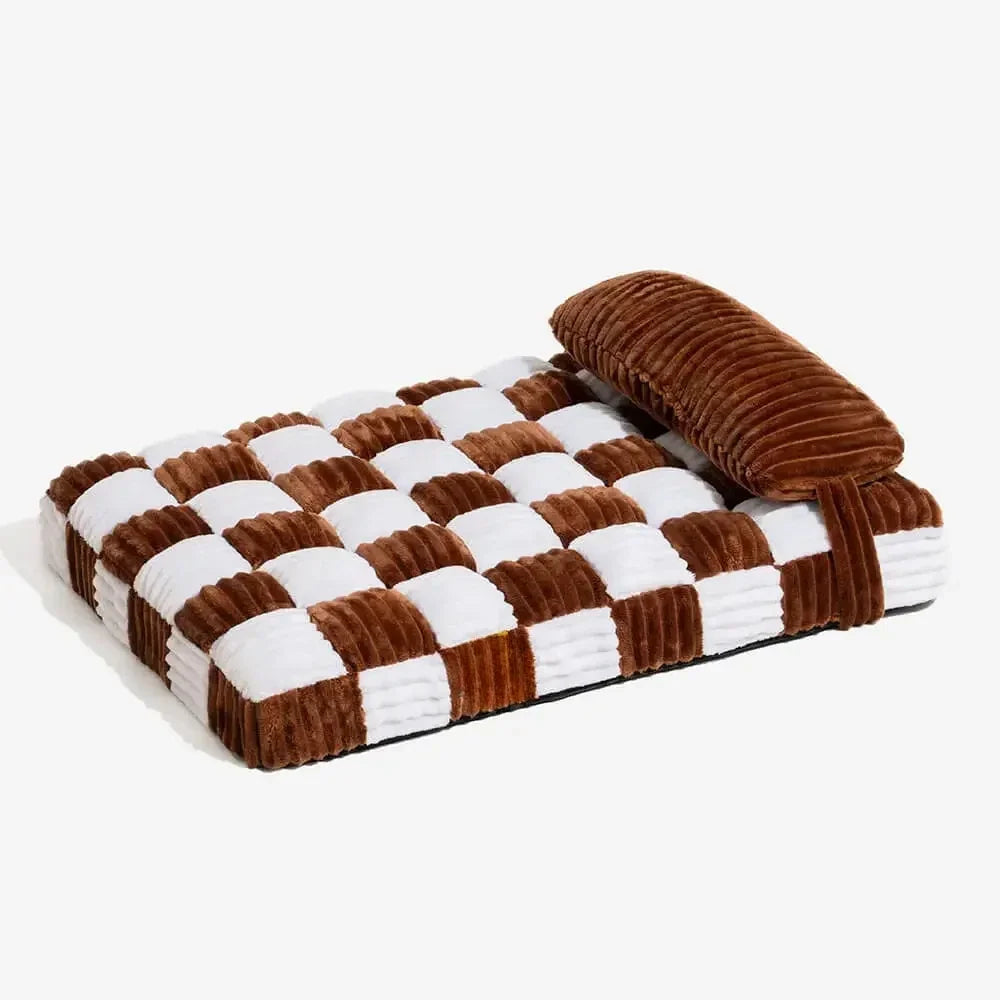 Orthopedic Dog Bed | Plush Cushion | Thick Washable Mattress with Pillow | Woofing Deals