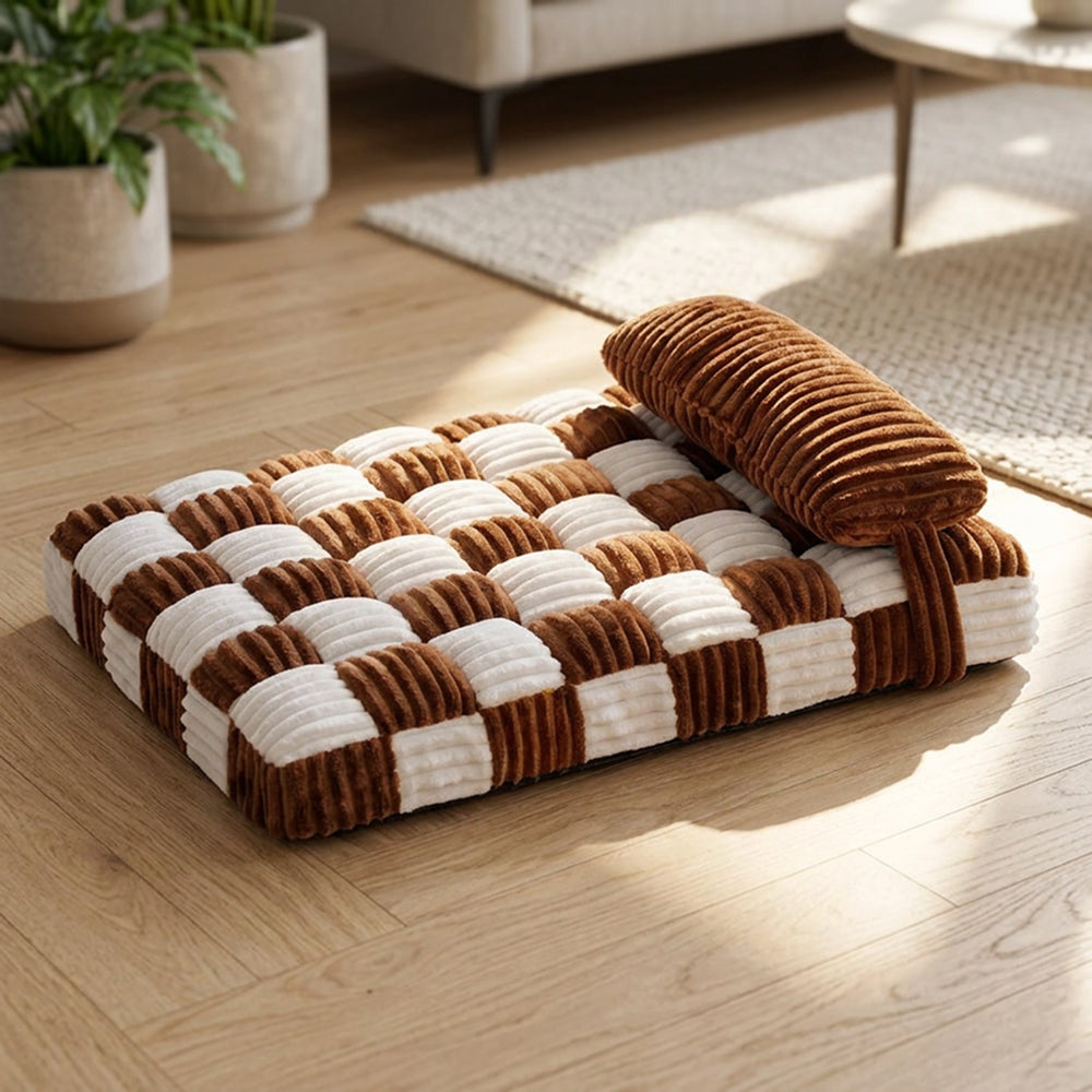 Orthopedic Dog Bed | Plush Cushion | Thick Washable Mattress with Pillow | Woofing Deals