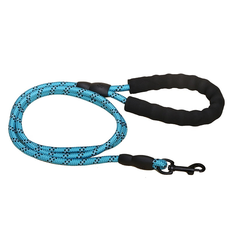 Reflective Dog Lead | Heavy Duty Nylon | Padded Handle | Double Handle Control for Strong Dogs | Woofing Deals