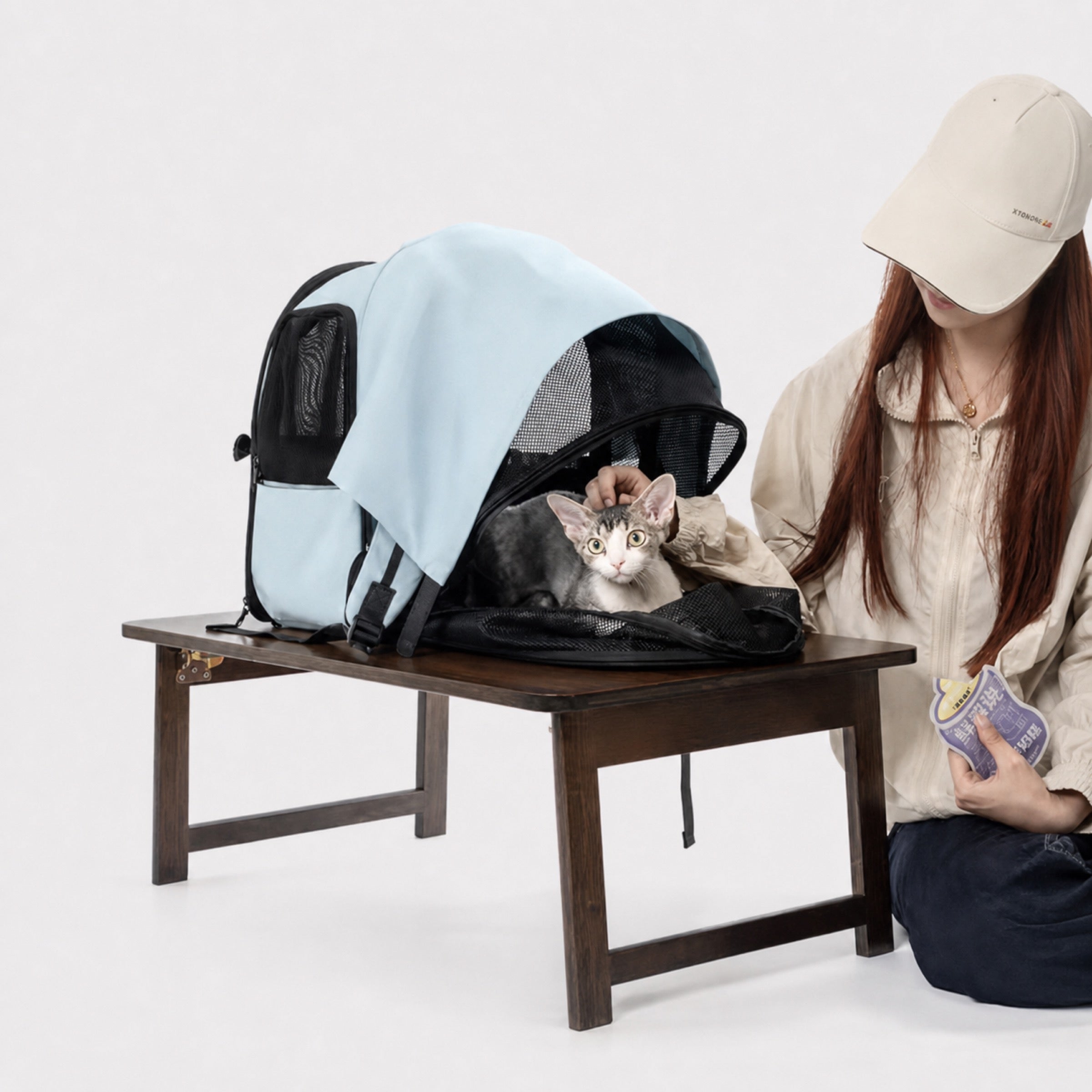 Expandable Cat Carrier Backpack | Breathable Travel Bag with Sunshade | Woofing Deals