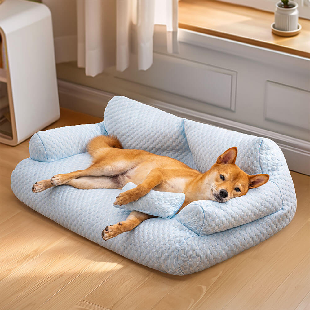 Ice Silk Cooling Dog Sofa Bed | Breathable Outdoor Pet Bed