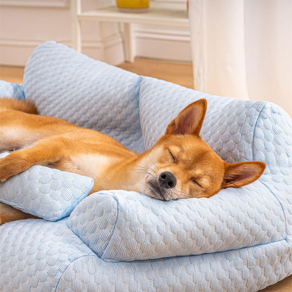 Ice Silk Cooling Dog Sofa Bed | Breathable Outdoor Pet Bed