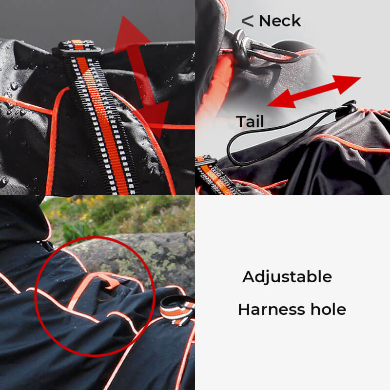 Large Dog Rain Coat | Waterproof Outdoor Jacket | Adjustable Fit | Woofing Deals