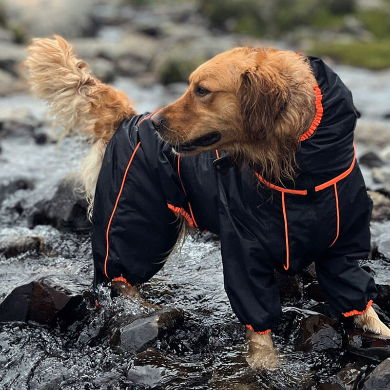 Large Dog Rain Coat | Waterproof Outdoor Jacket | Adjustable Fit | Woofing Deals