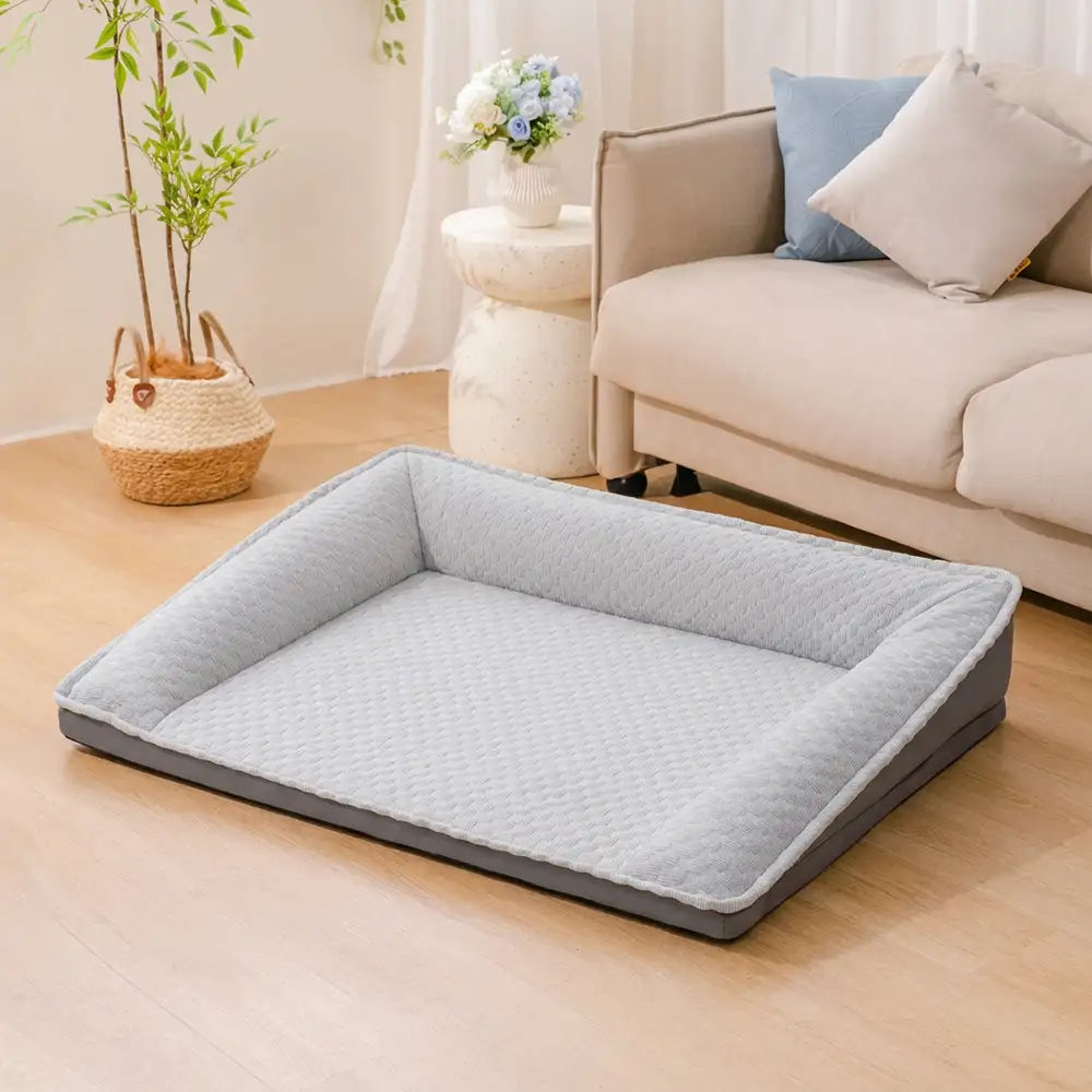 Large Cooling Dog Bed | Ice Silk Neck Support Non-Slip Bed