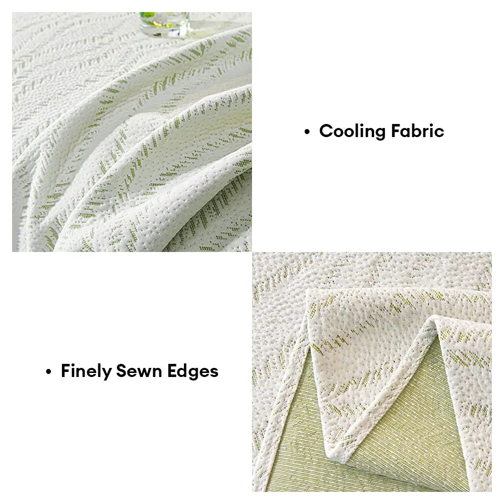 Leaf Pattern Cooling Sofa Cover | Ice Silk Leaf Throw