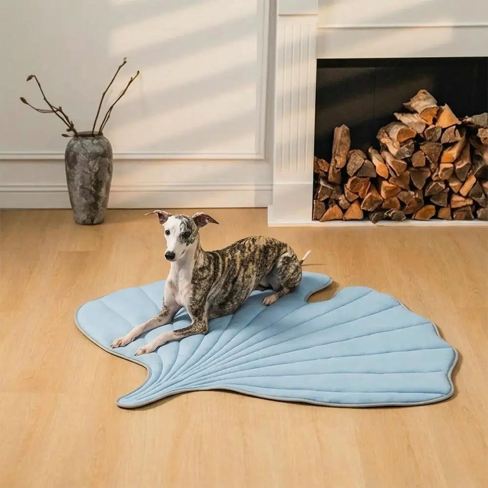 Leaf Cooling Dog Mat | Ice Silk Non-Slip Pet Bed