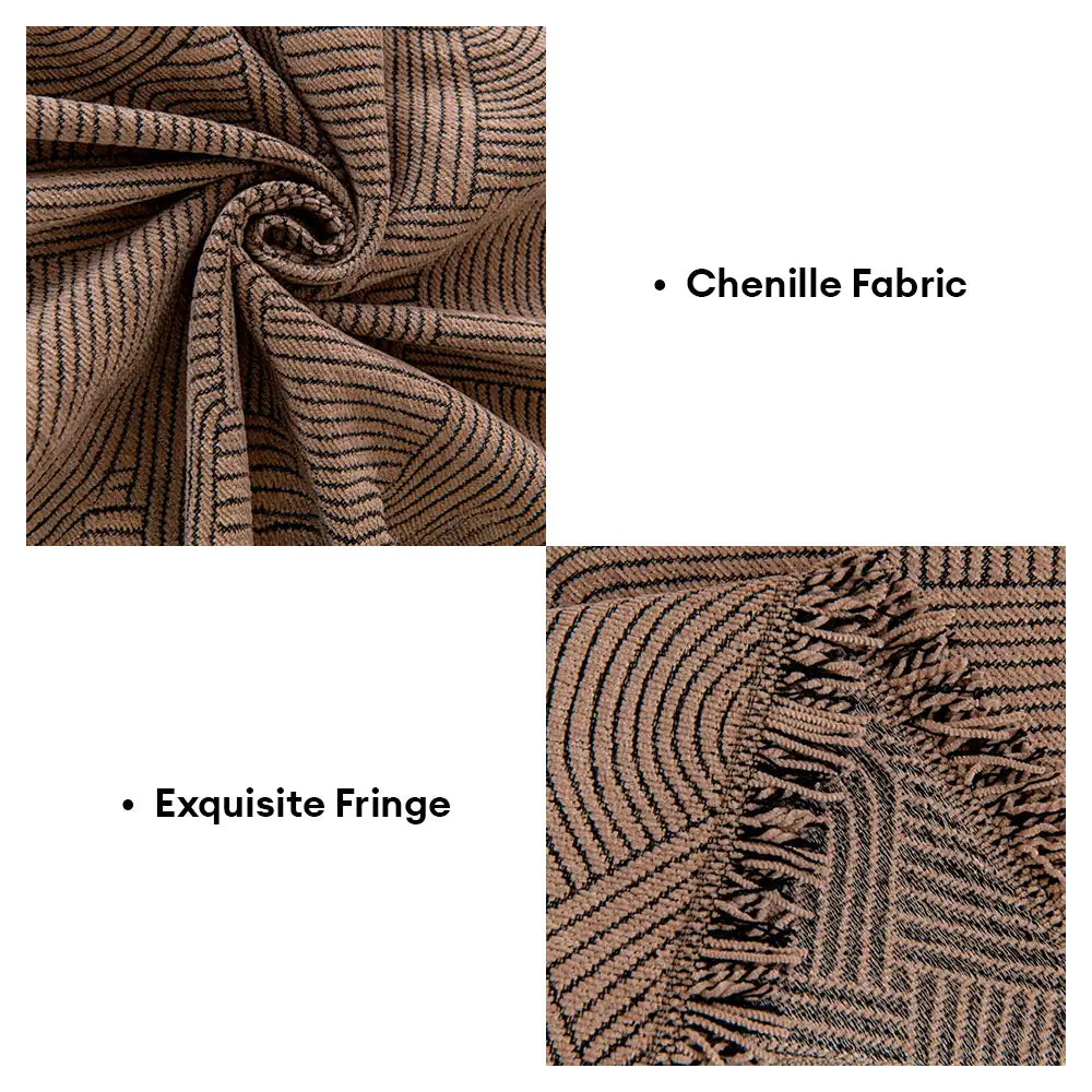 Linework Chenille Sofa Throw | Scratch-Resistant | Machine Washable | Sofa Protector