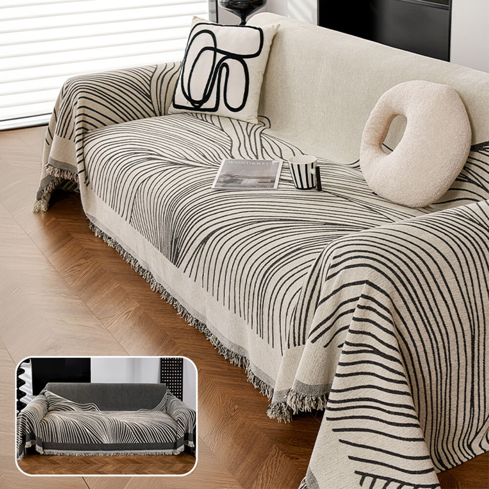 Reversible Chenille Sofa Throw | Non-Slip Scratch-Resistant Sofa Cover