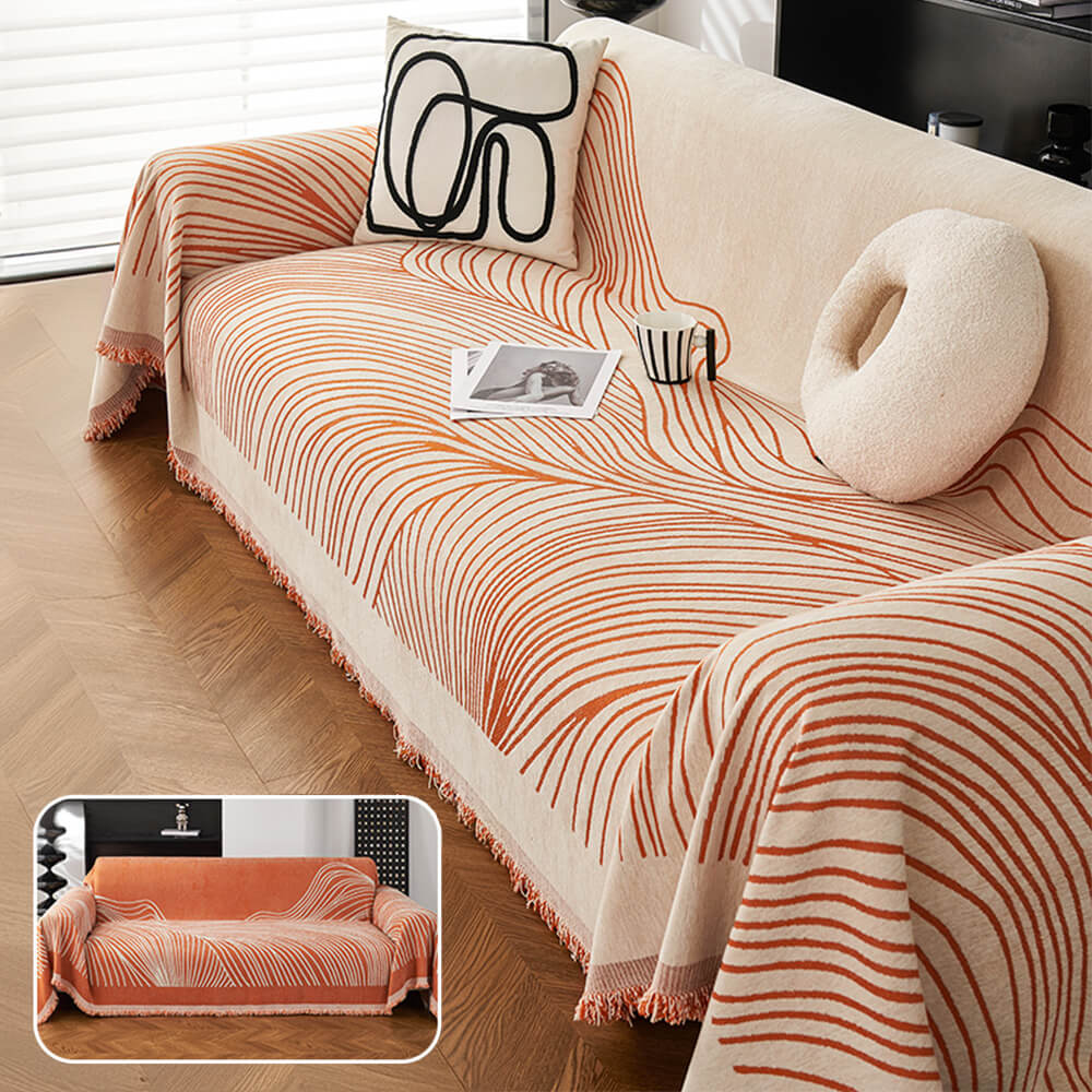 Reversible Chenille Sofa Throw | Non-Slip Scratch-Resistant Sofa Cover