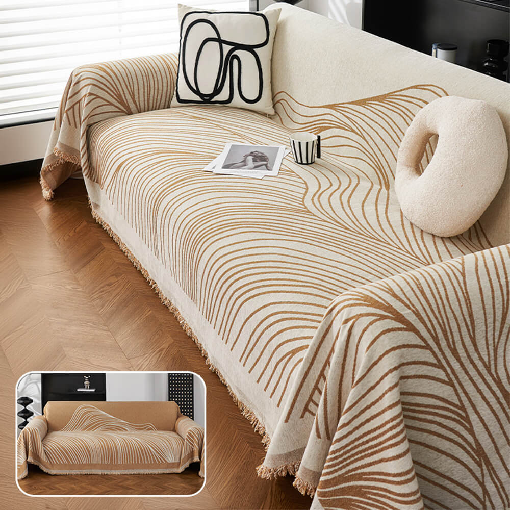 Reversible Chenille Sofa Throw | Non-Slip Scratch-Resistant Sofa Cover