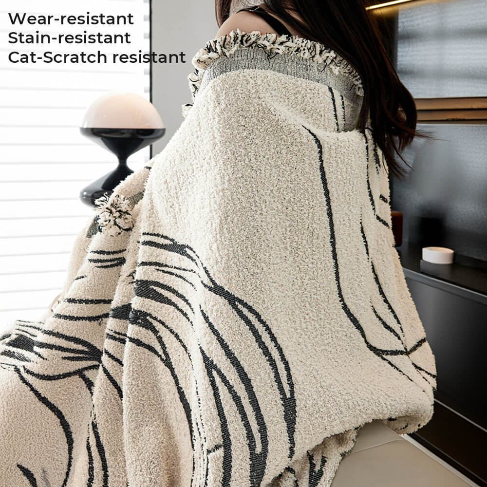 Reversible Chenille Sofa Throw | Non-Slip Scratch-Resistant Sofa Cover