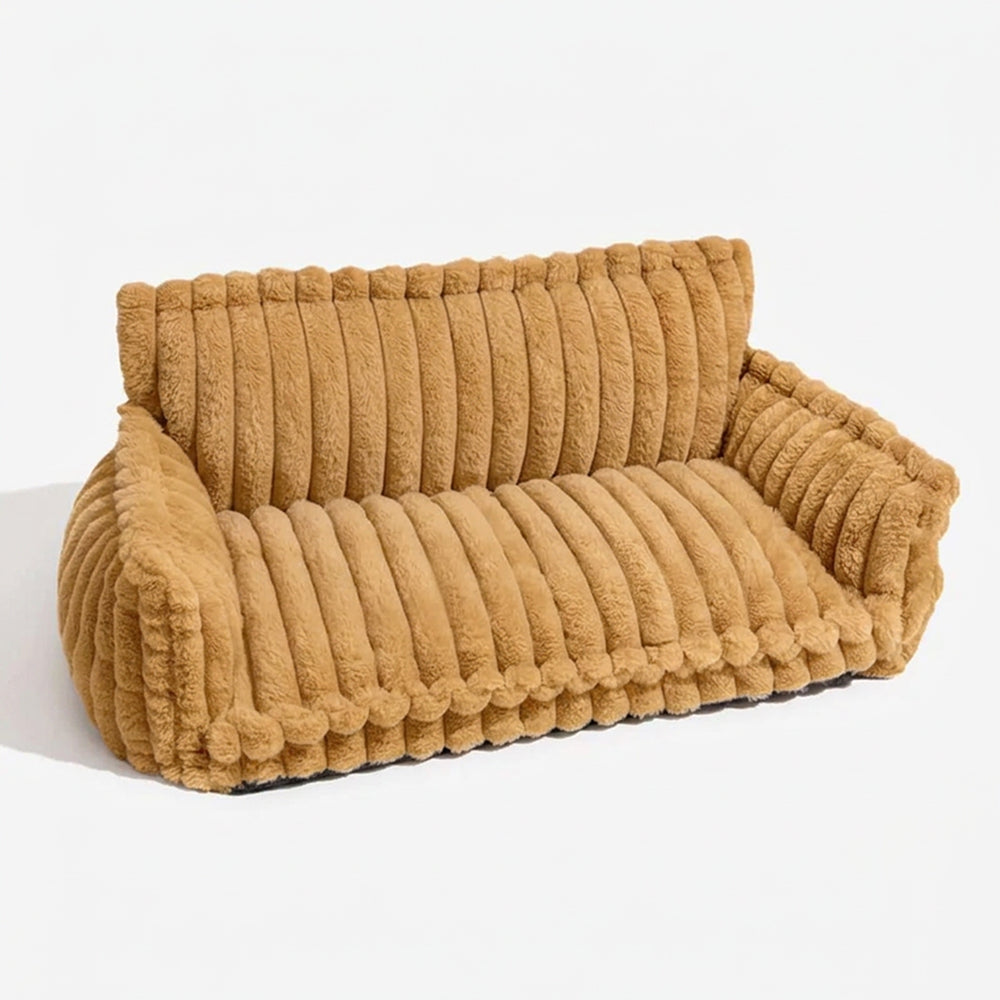 Orthopedic Dog Sofa Bed | Fluffy Plush Fabric | Washable Cushion, Supportive Comfort | Woofing Deals