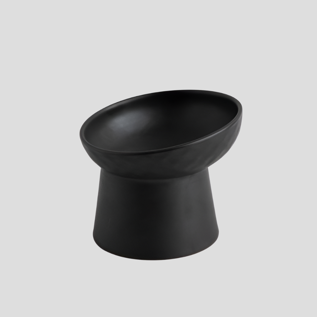 Nordic Tilted Cat Bowl | Ceramic Raised Feeder | Ergonomic Design | Easy Clean | Woofing Deals