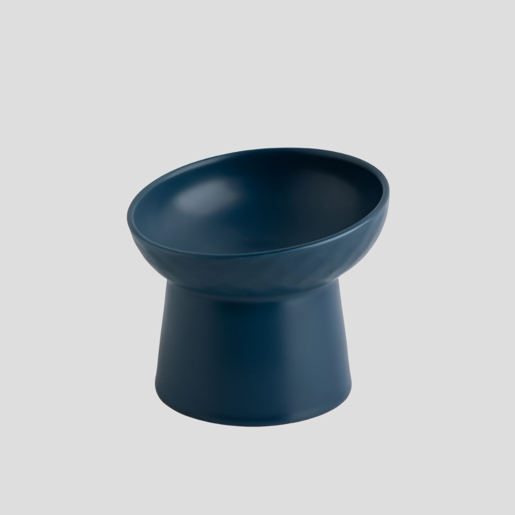 Nordic Tilted Cat Bowl | Ceramic Raised Feeder | Ergonomic Design | Easy Clean | Woofing Deals