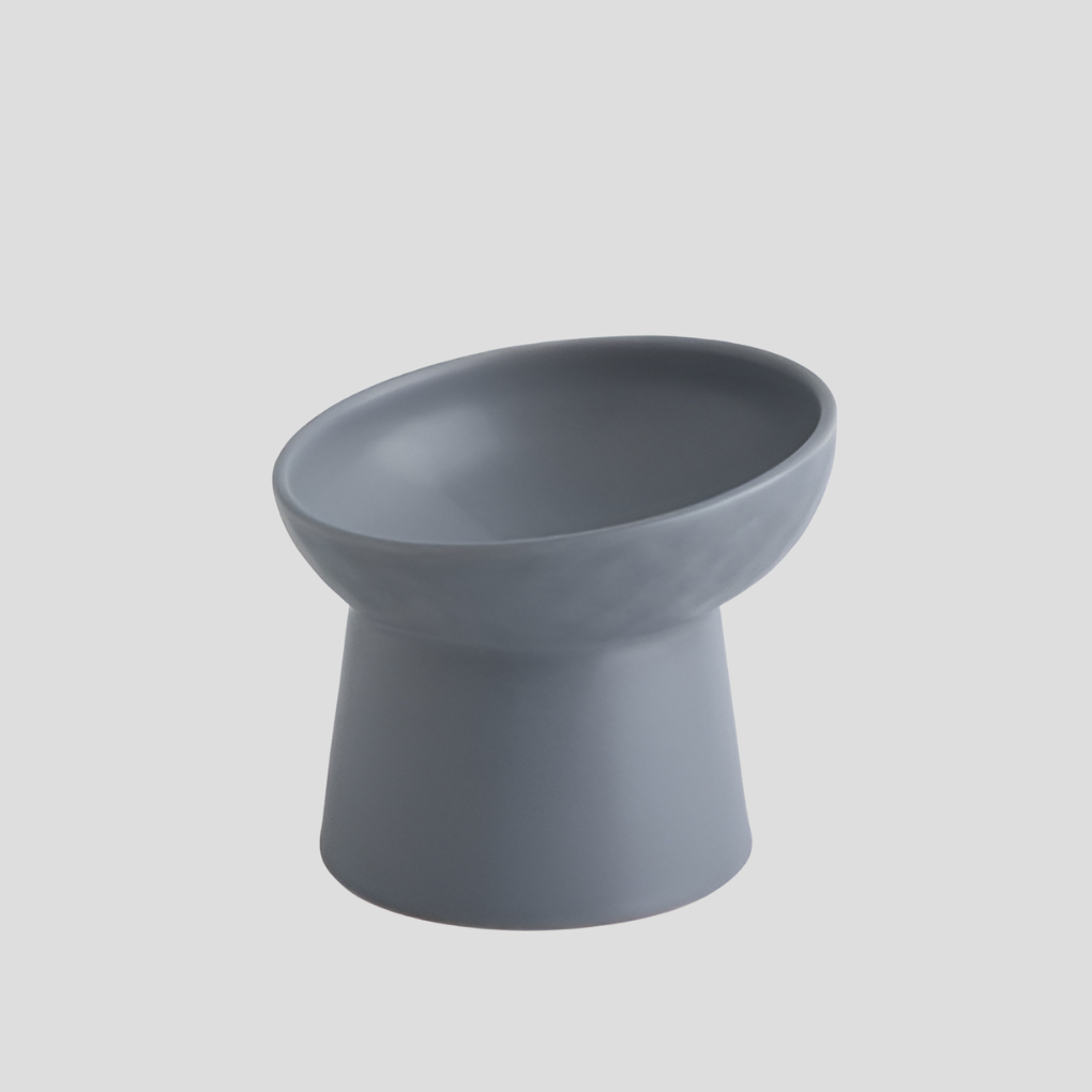 Nordic Tilted Cat Bowl | Ceramic Raised Feeder | Ergonomic Design | Easy Clean | Woofing Deals