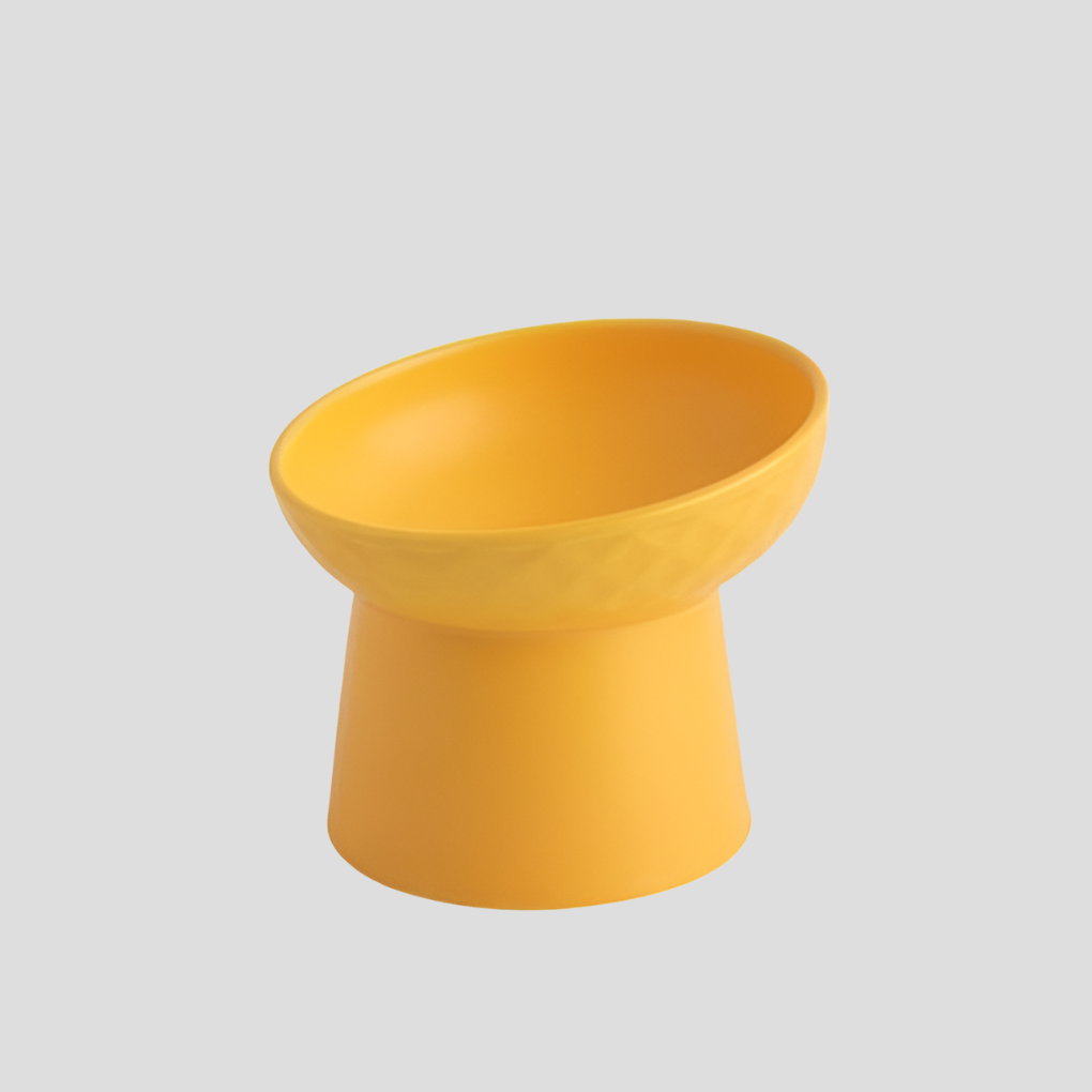 Nordic Tilted Cat Bowl | Ceramic Raised Feeder | Ergonomic Design | Easy Clean | Woofing Deals