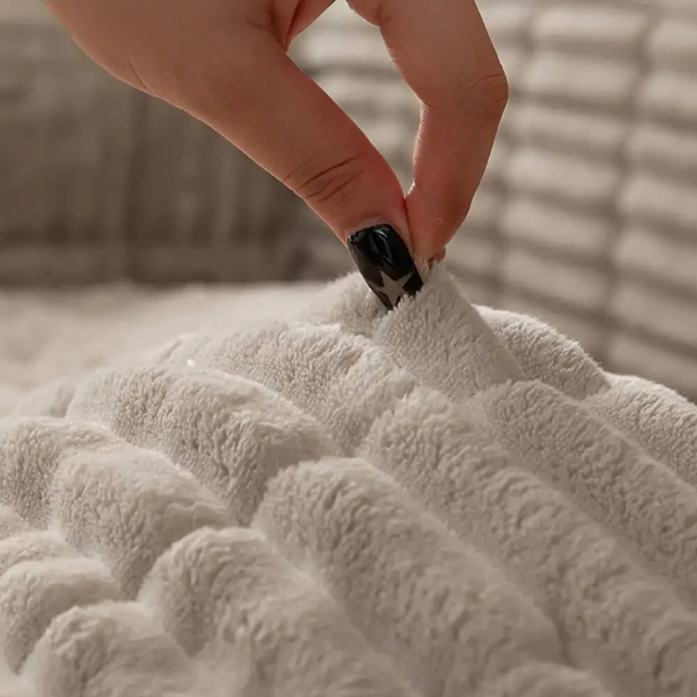 One-Piece Flannel Sofa Cover | Non-Slip Pet & Kids Protector | Machine Washable | Quilted Slipcover | Woofing Deals