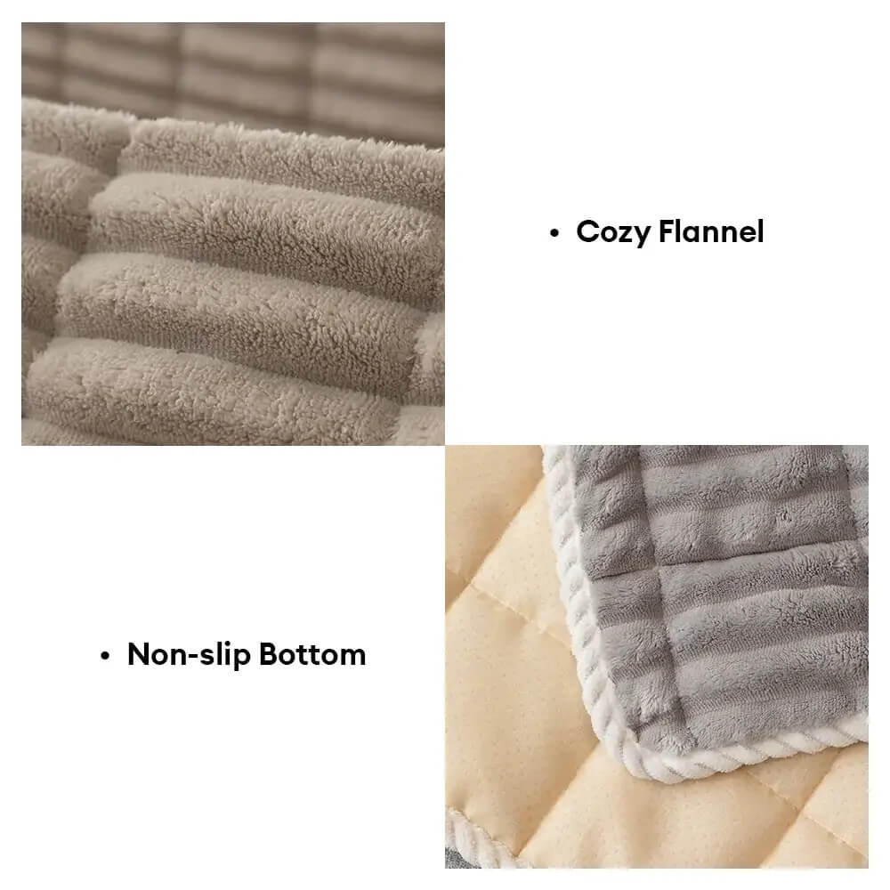 One-Piece Flannel Sofa Cover | Non-Slip Pet & Kids Protector | Machine Washable | Quilted Slipcover | Woofing Deals