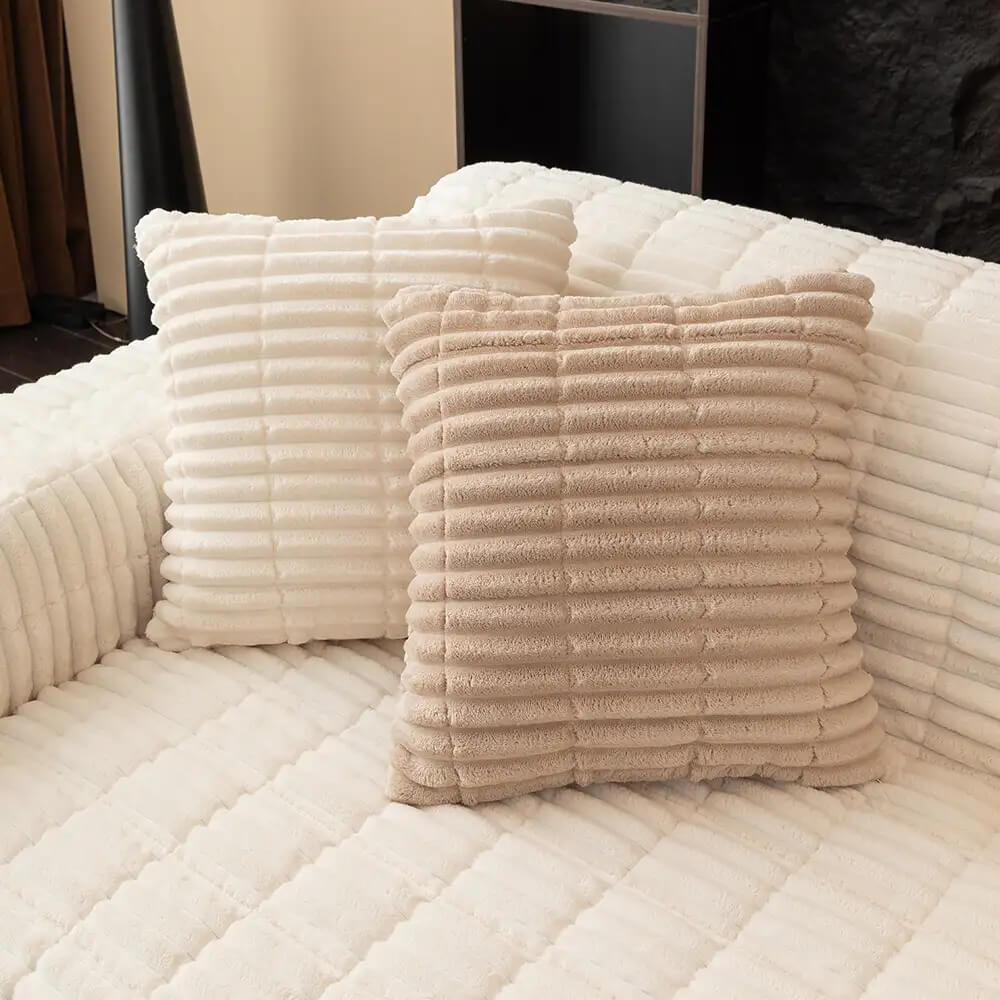 One-Piece Flannel Sofa Cover | Non-Slip Pet & Kids Protector | Machine Washable | Quilted Slipcover | Woofing Deals