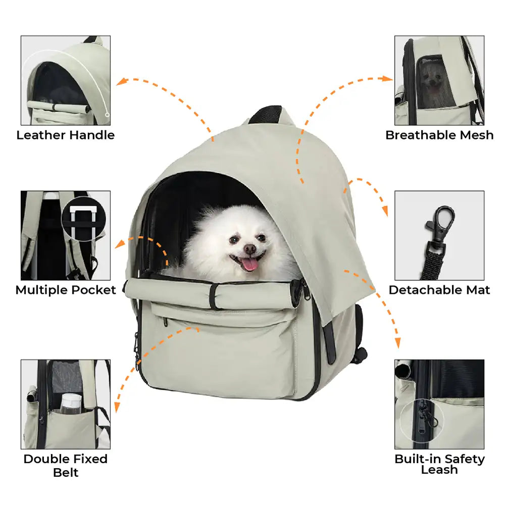 Expandable Cat Carrier Backpack | Breathable Travel Bag with Sunshade | Woofing Deals