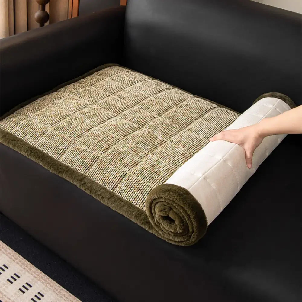 Textured Chenille Sofa Cover | Non-Slip Frayed Edge Couch Mat