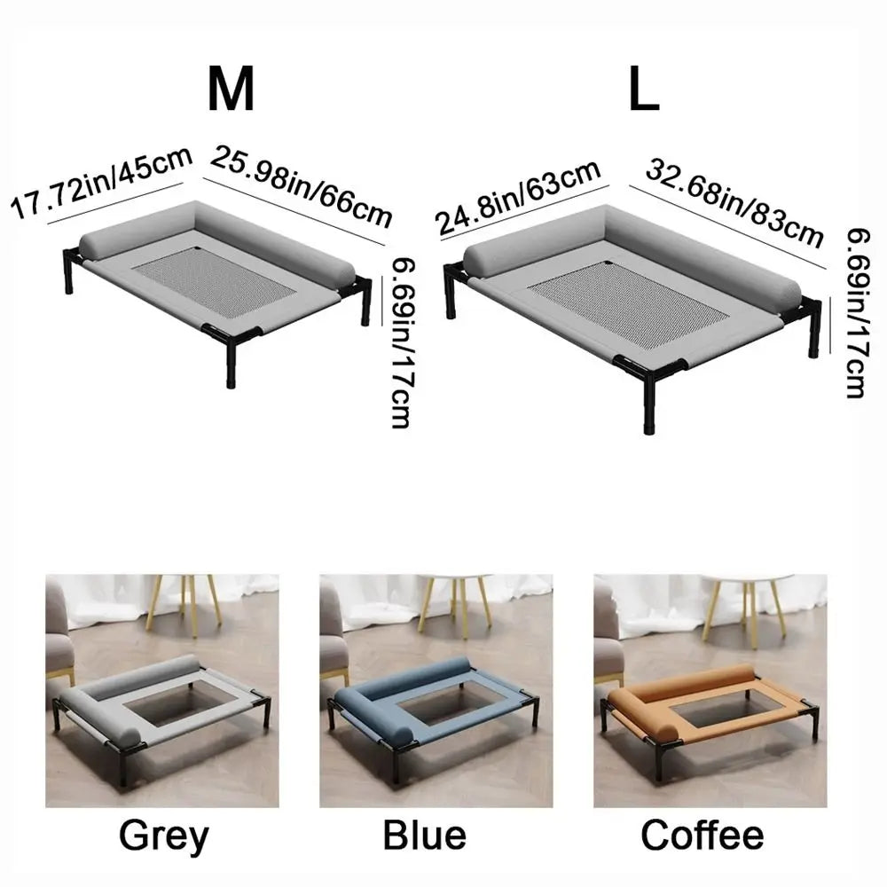Elevated Dog Bed | Breathable Mesh Raised Cot with Pillow | Woofing Deals