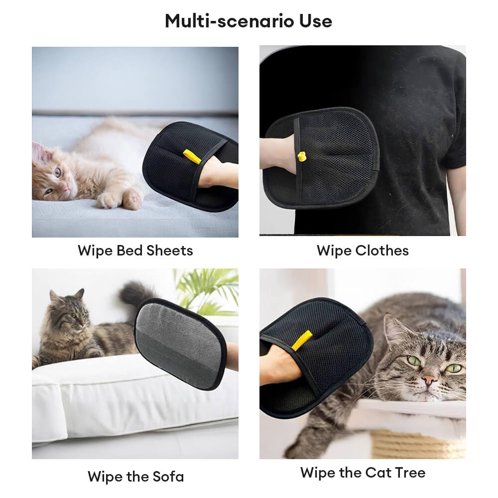 Pet Hair Removal Glove | Dual-Sided Grooming Mitt | Electrostatic Brush | Woofing Deals