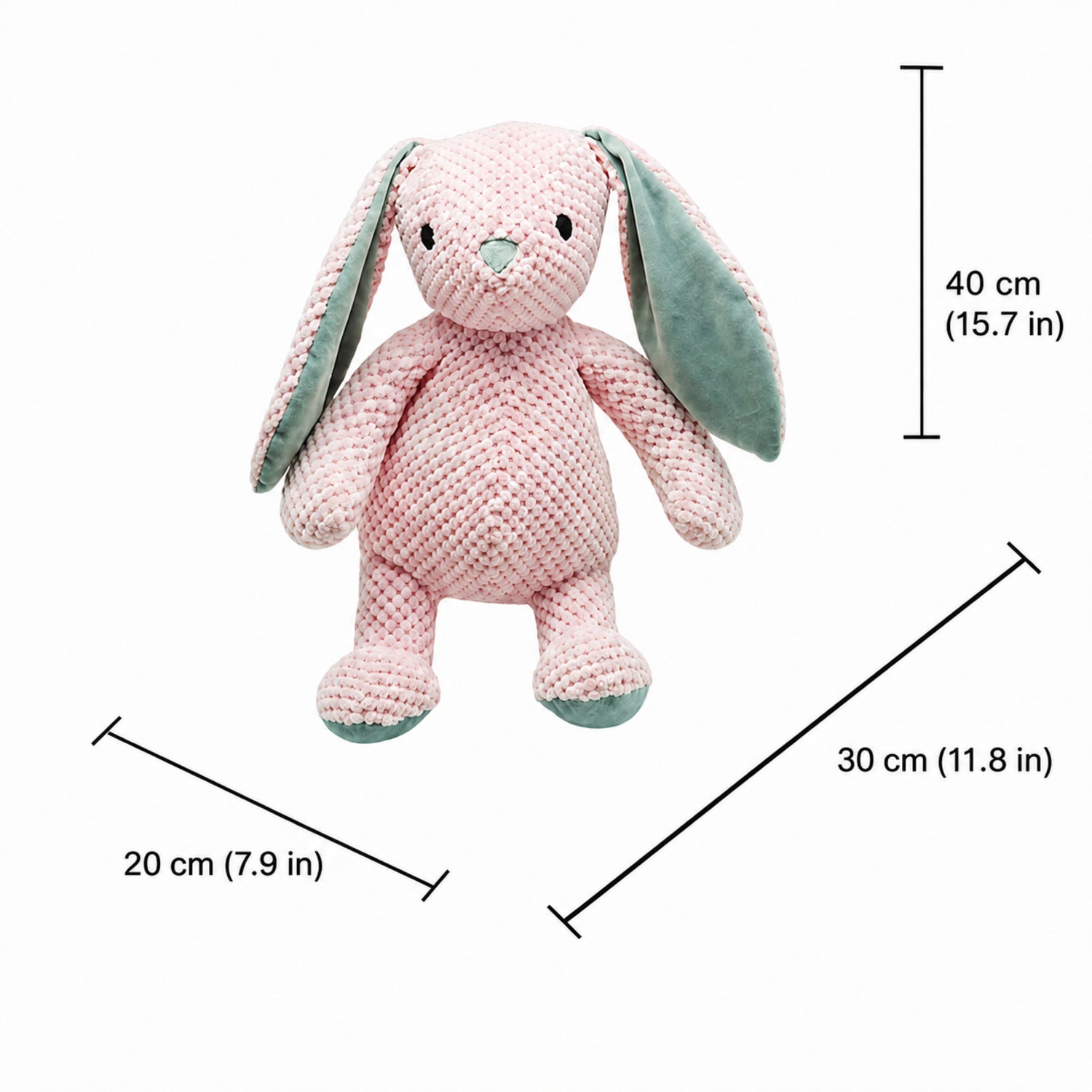 Pink Bunny Plush Dog Toy | Large Squeaky Chew Toy | Soft Interactive Play