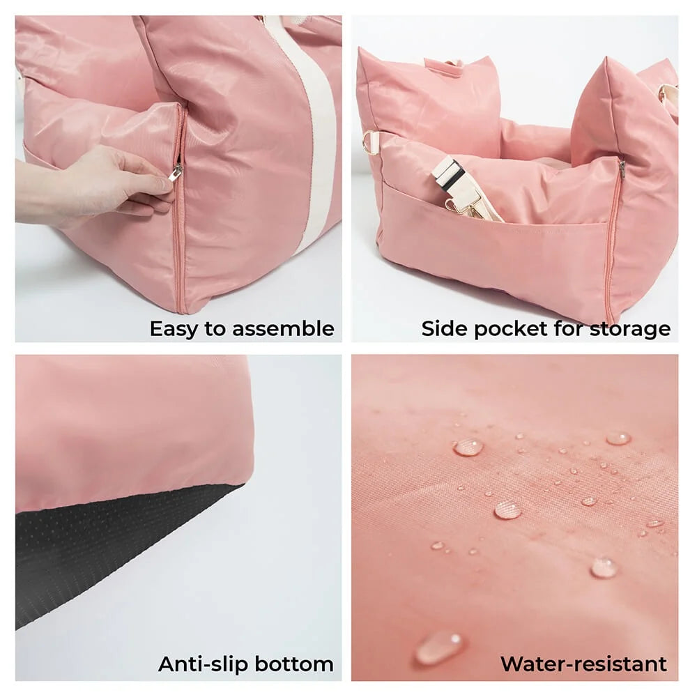 Dog Car Seat Cover | Waterproof Seat Protector | Non-Slip Travel Bed with Safety Bolsters
