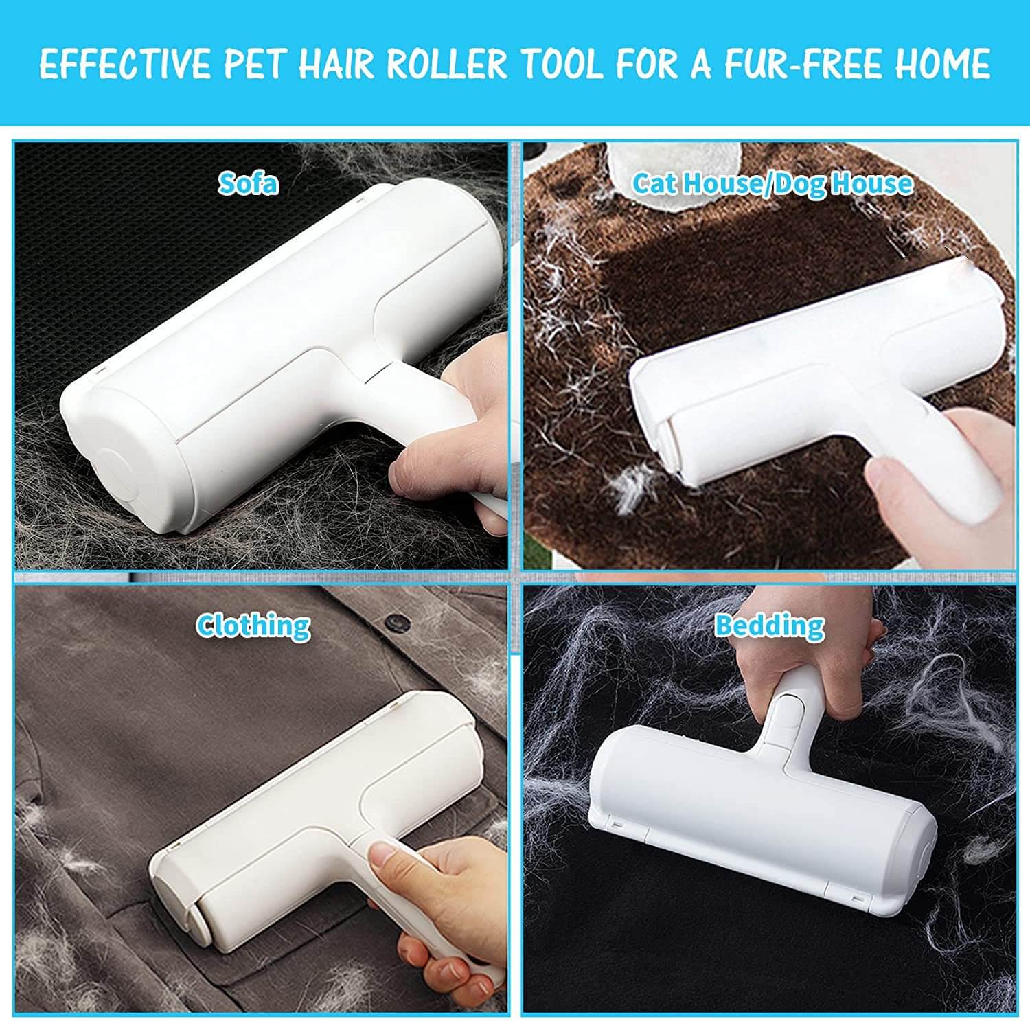 Pet Hair Remover Roller | Portable Furniture Cleaner | Reusable Lint Brush | Woofing Deals