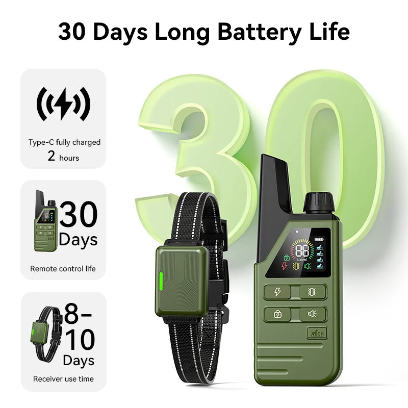 Dog Training Collar with Remote | Nylon | 300m Range | Tone Vibration Static | USB Rechargeable | Woofing Deals